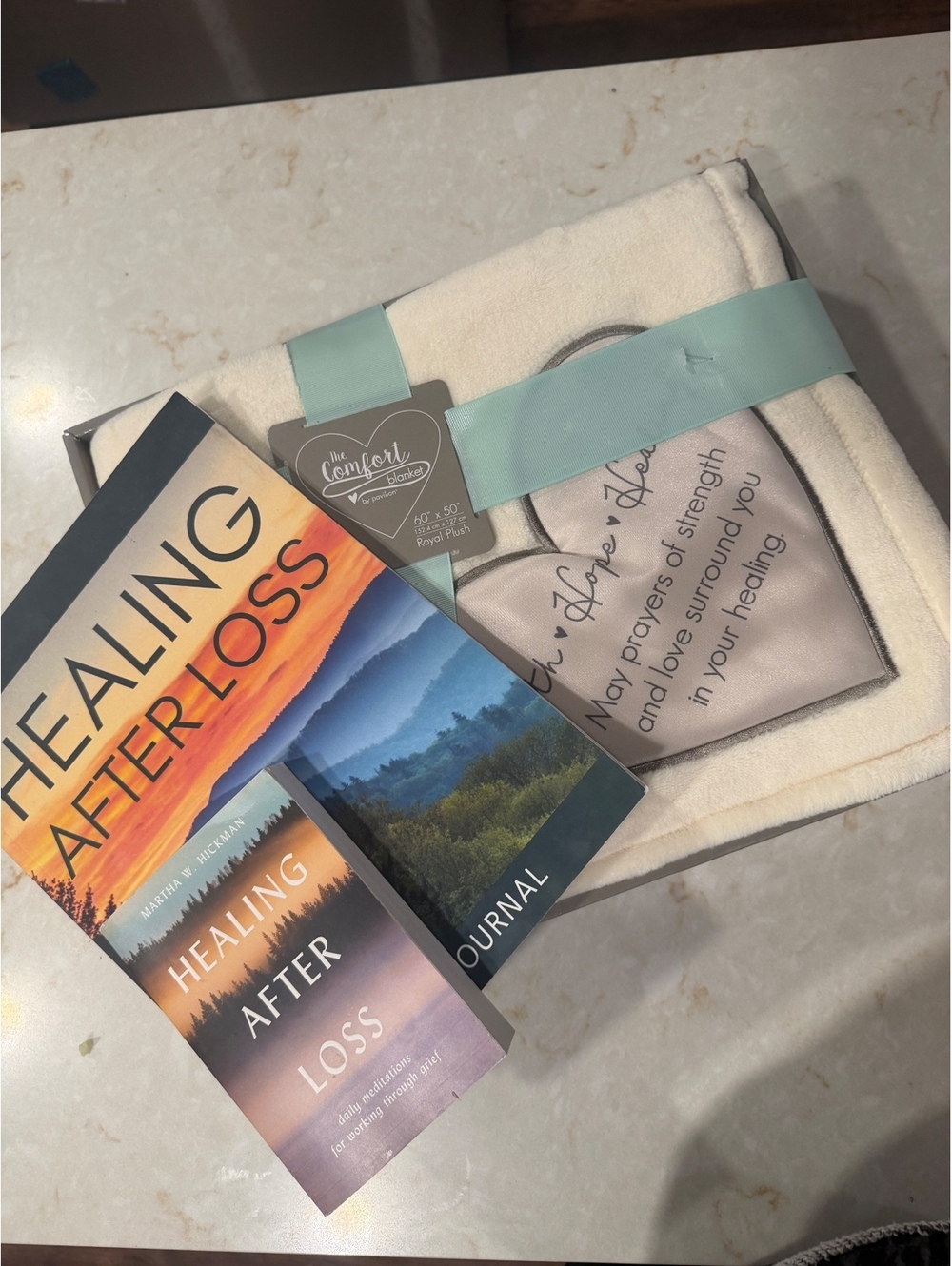 Sympathy Gift Set with Throw Blanket Healing After Loss Book and Guided Journal